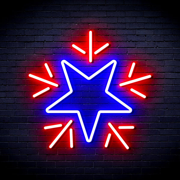 ADVPRO Flashing Star Ultra-Bright LED Neon Sign fnu0106 - Red & Blue
