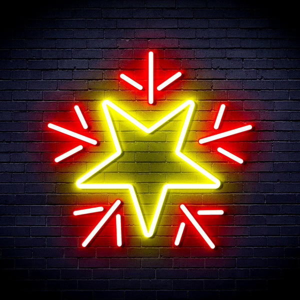 ADVPRO Flashing Star Ultra-Bright LED Neon Sign fnu0106 - Red & Yellow