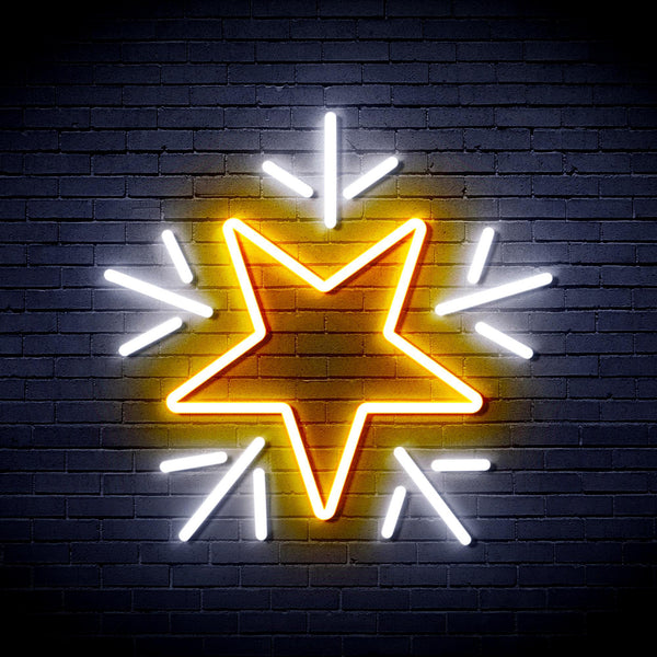 ADVPRO Flashing Star Ultra-Bright LED Neon Sign fnu0106 - White & Golden Yellow