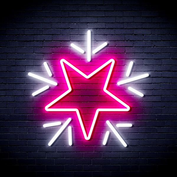 ADVPRO Flashing Star Ultra-Bright LED Neon Sign fnu0106 - White & Pink