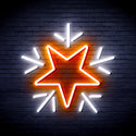 ADVPRO Flashing Star Ultra-Bright LED Neon Sign fnu0106 - White & Orange