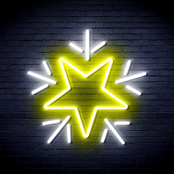 ADVPRO Flashing Star Ultra-Bright LED Neon Sign fnu0106 - White & Yellow