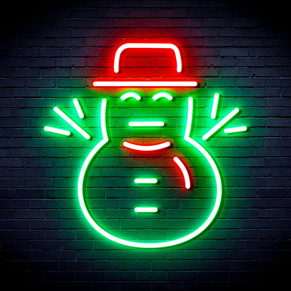 ADVPRO Snowman Ultra-Bright LED Neon Sign fnu0107 - Green & Red