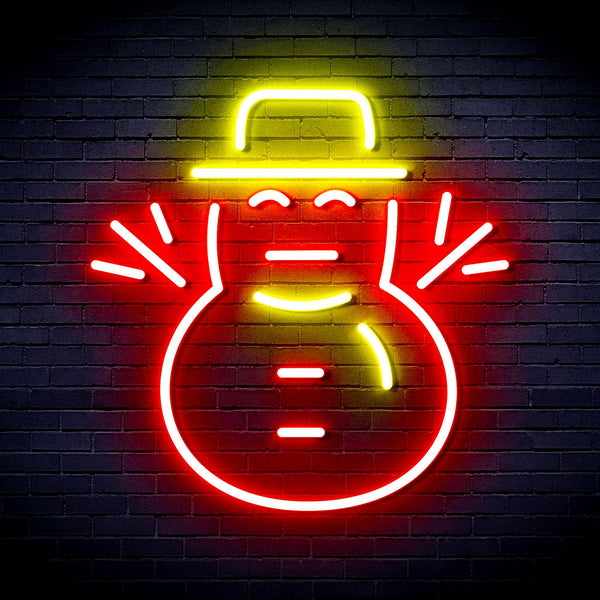 ADVPRO Snowman Ultra-Bright LED Neon Sign fnu0107 - Red & Yellow