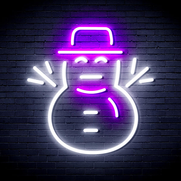 ADVPRO Snowman Ultra-Bright LED Neon Sign fnu0107 - White & Purple