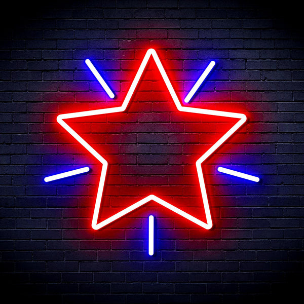 ADVPRO Flashing Star Ultra-Bright LED Neon Sign fnu0109 - Blue & Red