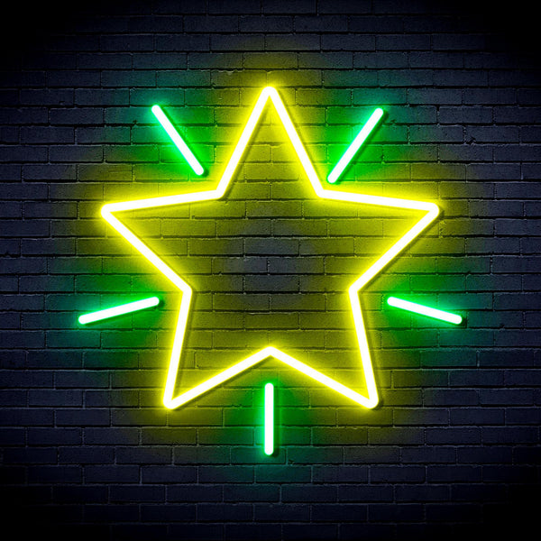 ADVPRO Flashing Star Ultra-Bright LED Neon Sign fnu0109 - Green & Yellow