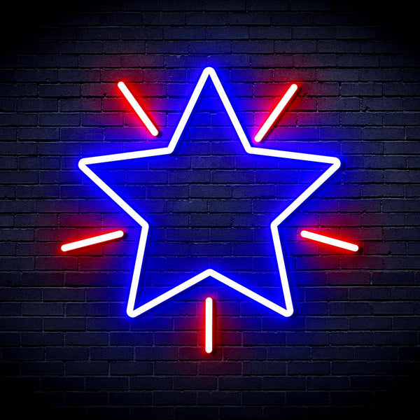 ADVPRO Flashing Star Ultra-Bright LED Neon Sign fnu0109 - Red & Blue