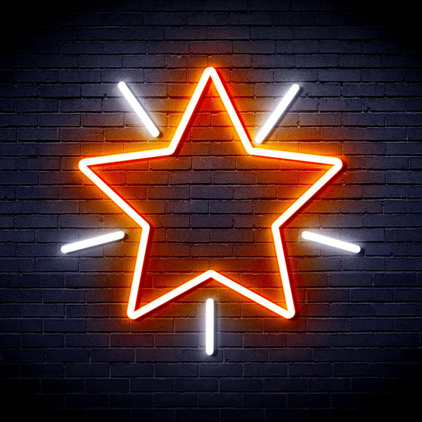 ADVPRO Flashing Star Ultra-Bright LED Neon Sign fnu0109 - White & Orange