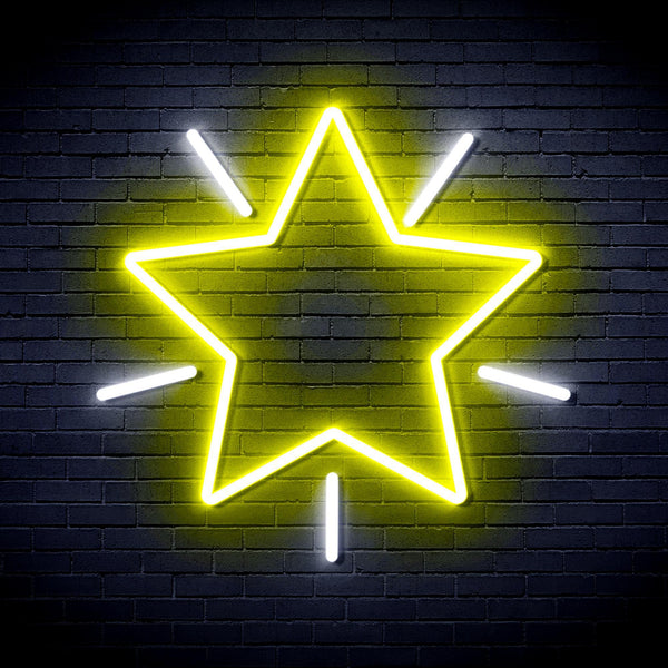 ADVPRO Flashing Star Ultra-Bright LED Neon Sign fnu0109 - White & Yellow