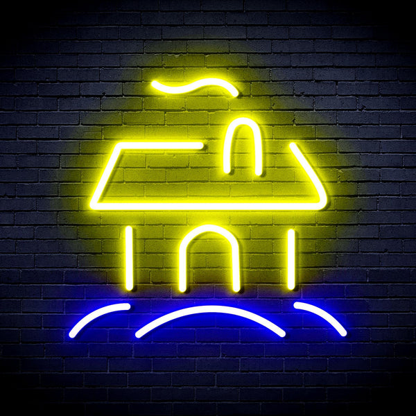 ADVPRO House Ultra-Bright LED Neon Sign fnu0110 - Blue & Yellow