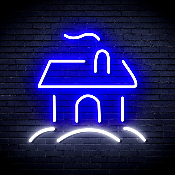 ADVPRO House Ultra-Bright LED Neon Sign fnu0110 - White & Blue