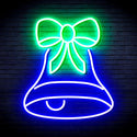 ADVPRO Christmas Bell with Ribbon Ultra-Bright LED Neon Sign fnu0111 - Green & Blue