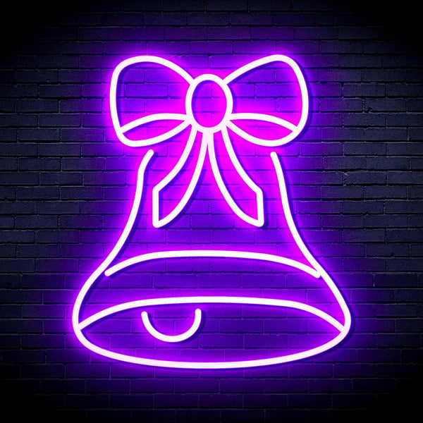 ADVPRO Christmas Bell with Ribbon Ultra-Bright LED Neon Sign fnu0111 - Purple