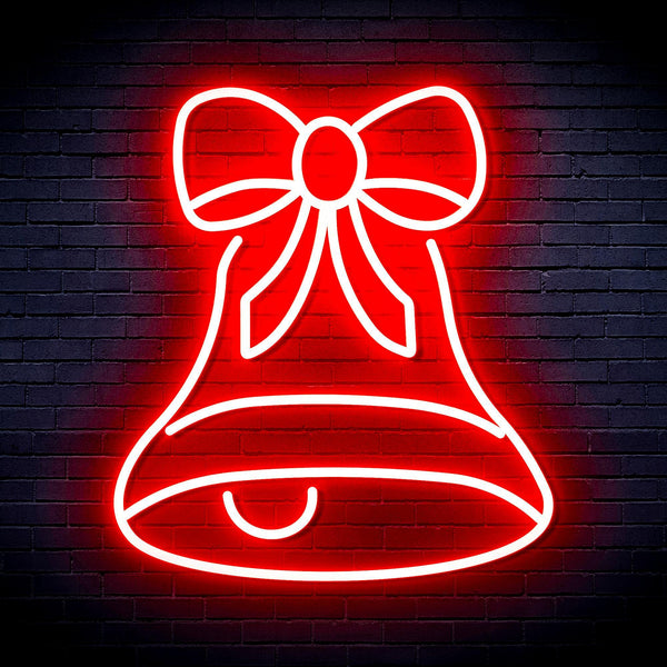 ADVPRO Christmas Bell with Ribbon Ultra-Bright LED Neon Sign fnu0111 - Red