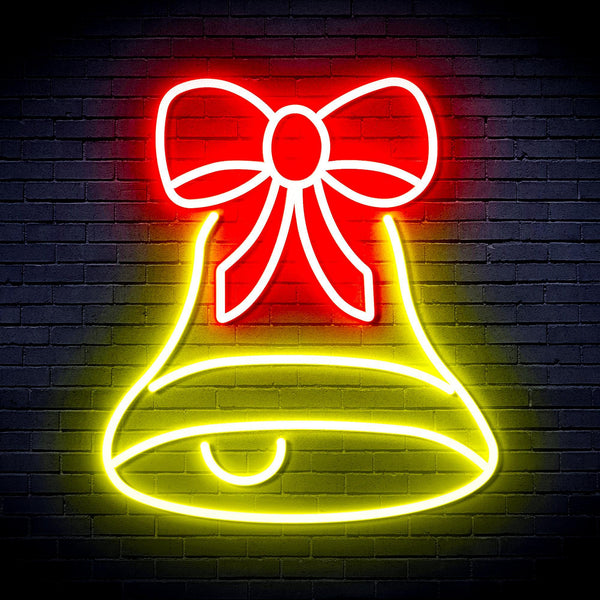 ADVPRO Christmas Bell with Ribbon Ultra-Bright LED Neon Sign fnu0111 - Red & Yellow