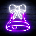 ADVPRO Christmas Bell with Ribbon Ultra-Bright LED Neon Sign fnu0111 - White & Purple