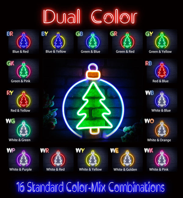 ADVPRO Christmas Tree Ornament Ultra-Bright LED Neon Sign fnu0113 - Dual-Color