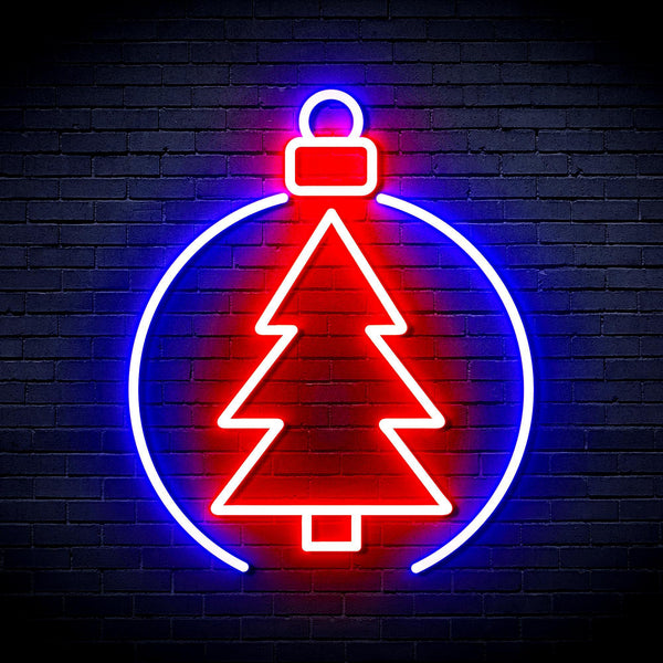 ADVPRO Christmas Tree Ornament Ultra-Bright LED Neon Sign fnu0113 - Red & Blue