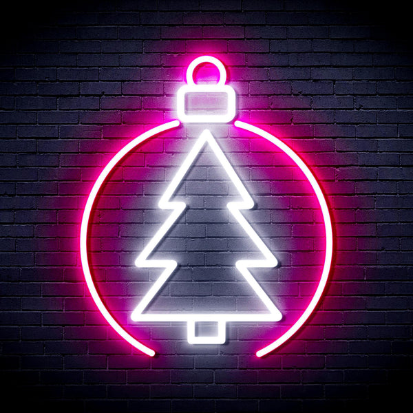 ADVPRO Christmas Tree Ornament Ultra-Bright LED Neon Sign fnu0113 - White & Pink