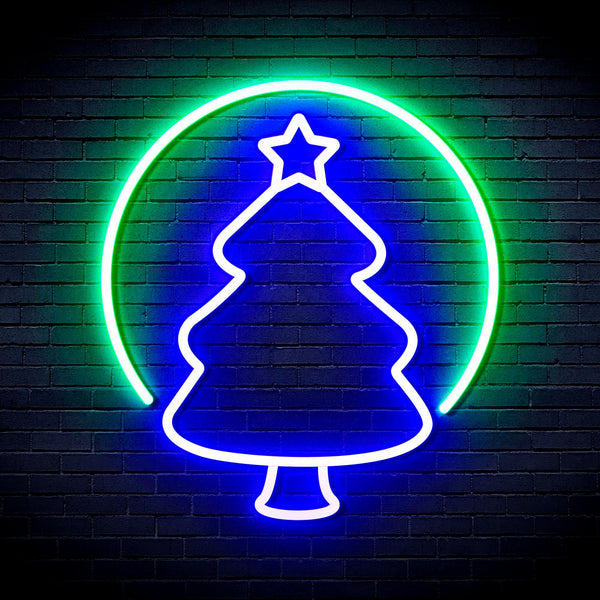 ADVPRO Christmas Tree Ornament Ultra-Bright LED Neon Sign fnu0114 - Green & Blue
