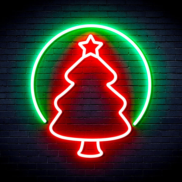 ADVPRO Christmas Tree Ornament Ultra-Bright LED Neon Sign fnu0114 - Green & Red