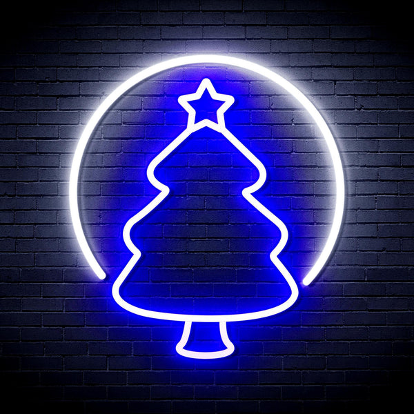 ADVPRO Christmas Tree Ornament Ultra-Bright LED Neon Sign fnu0114 - White & Blue