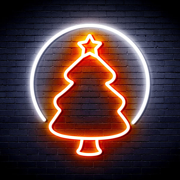 ADVPRO Christmas Tree Ornament Ultra-Bright LED Neon Sign fnu0114 - White & Orange