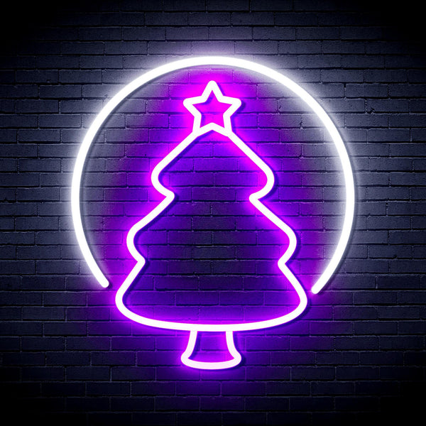 ADVPRO Christmas Tree Ornament Ultra-Bright LED Neon Sign fnu0114 - White & Purple