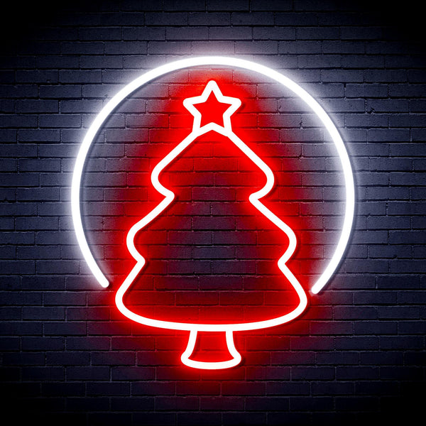 ADVPRO Christmas Tree Ornament Ultra-Bright LED Neon Sign fnu0114 - White & Red