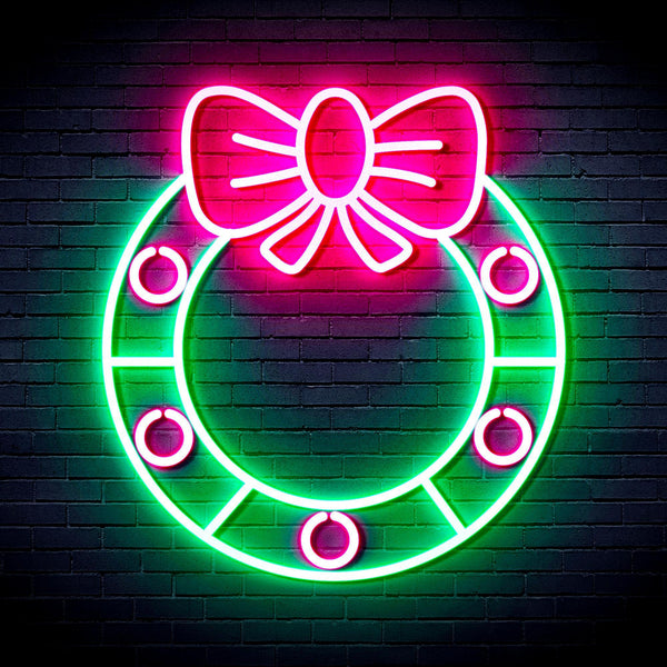 ADVPRO Christmas Holly Ultra-Bright LED Neon Sign fnu0116 - Green & Pink