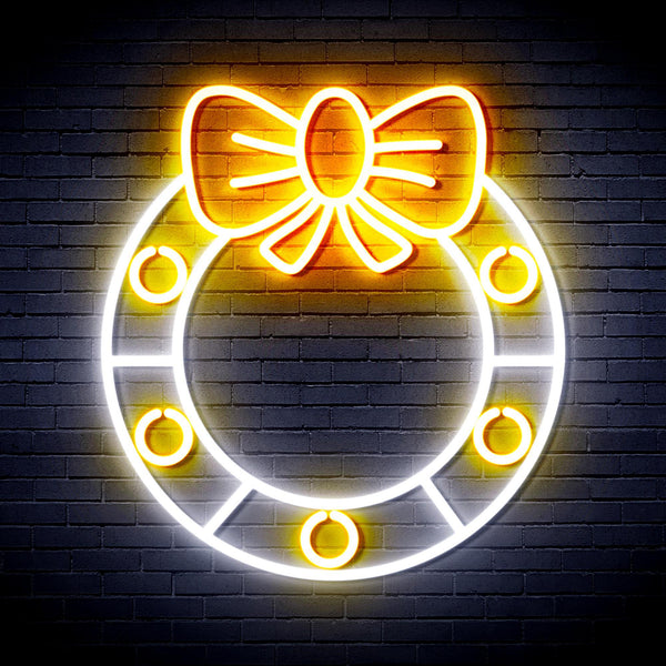 ADVPRO Christmas Holly Ultra-Bright LED Neon Sign fnu0116 - White & Golden Yellow