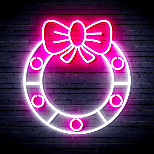 ADVPRO Christmas Holly Ultra-Bright LED Neon Sign fnu0116 - White & Pink