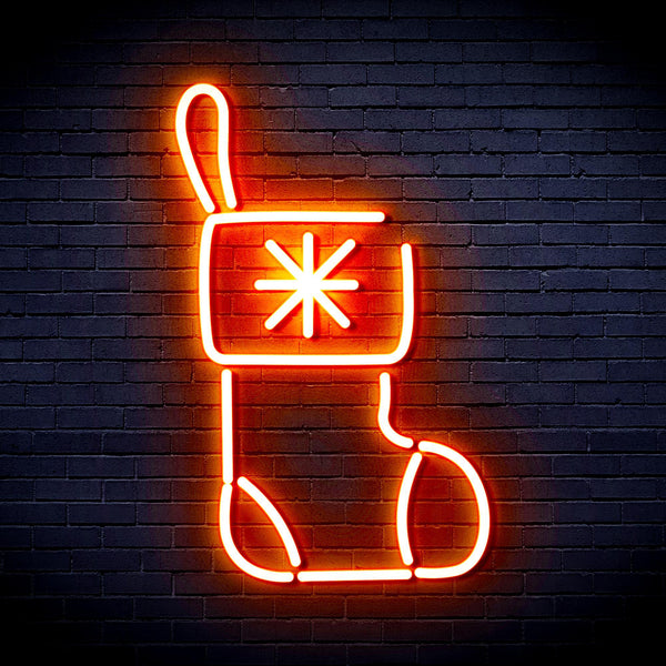 ADVPRO Christmas Sock Ultra-Bright LED Neon Sign fnu0117 - Orange