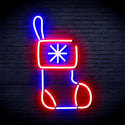 ADVPRO Christmas Sock Ultra-Bright LED Neon Sign fnu0117 - Red & Blue