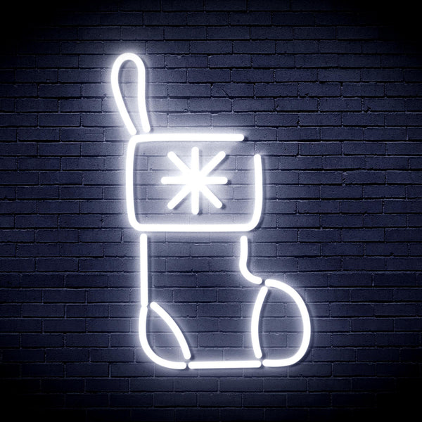 ADVPRO Christmas Sock Ultra-Bright LED Neon Sign fnu0117 - White
