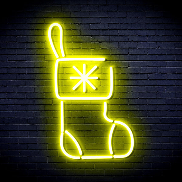 ADVPRO Christmas Sock Ultra-Bright LED Neon Sign fnu0117 - Yellow