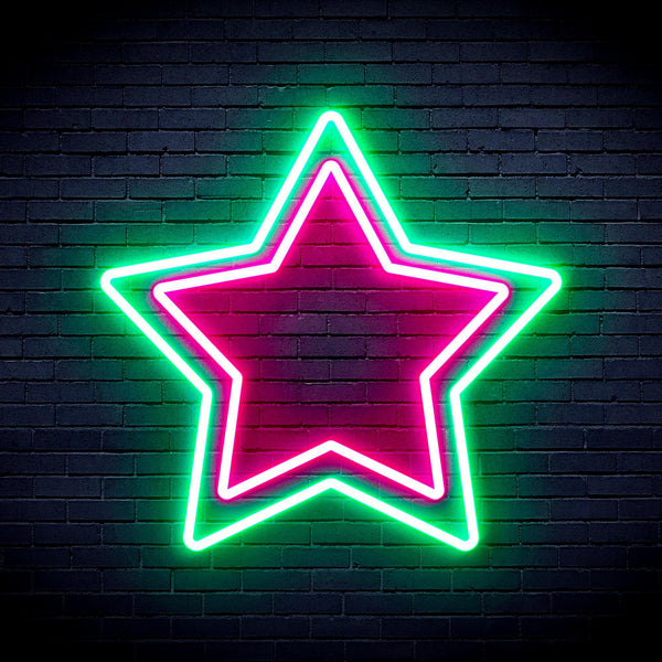 ADVPRO Star Ultra-Bright LED Neon Sign fnu0122 - Green & Pink