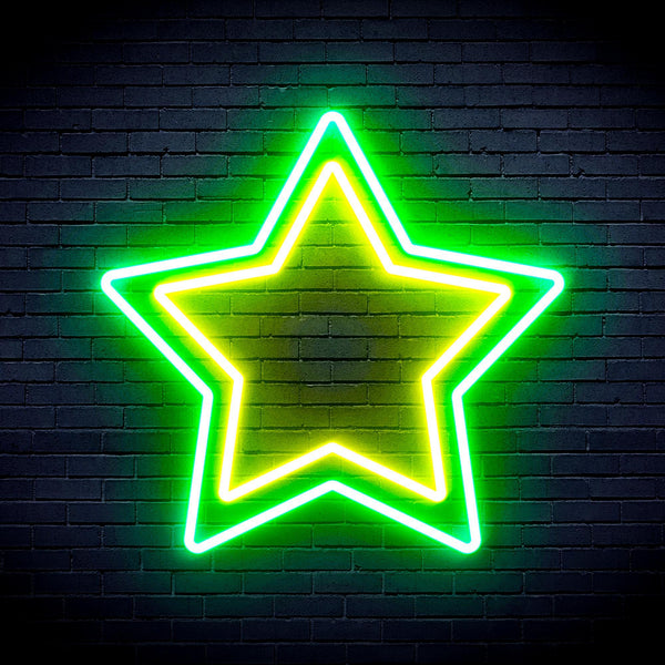 ADVPRO Star Ultra-Bright LED Neon Sign fnu0122 - Green & Yellow