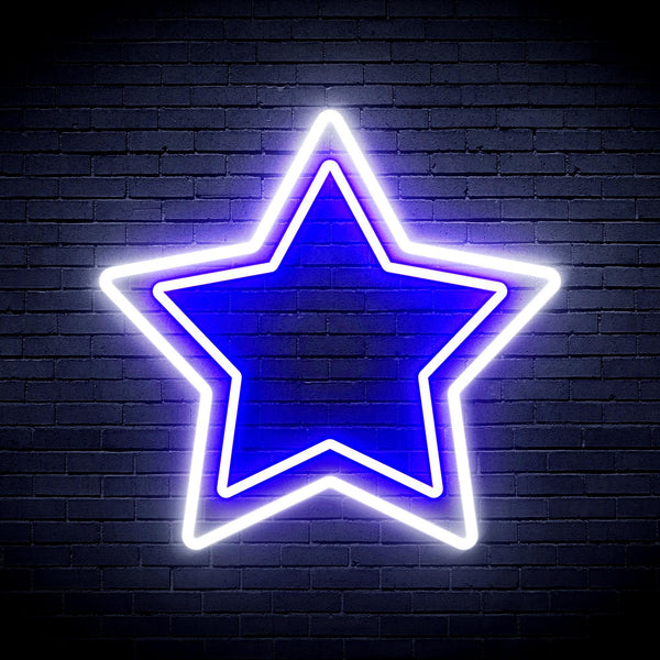 ADVPRO Star Ultra-Bright LED Neon Sign fnu0122 - White & Blue