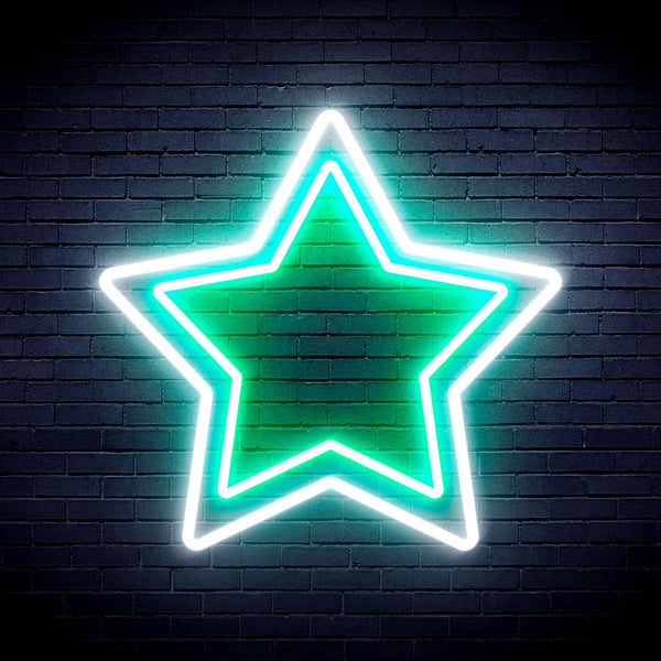 ADVPRO Star Ultra-Bright LED Neon Sign fnu0122 - White & Green
