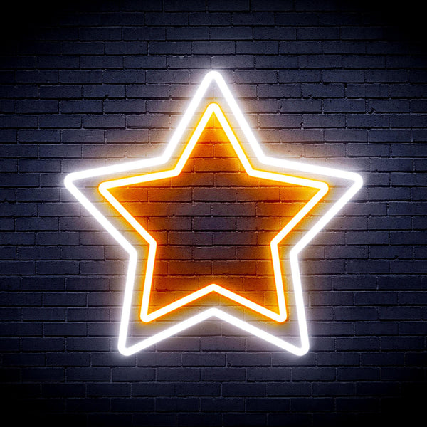 ADVPRO Star Ultra-Bright LED Neon Sign fnu0122 - White & Orange