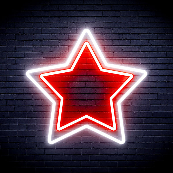 ADVPRO Star Ultra-Bright LED Neon Sign fnu0122 - White & Red
