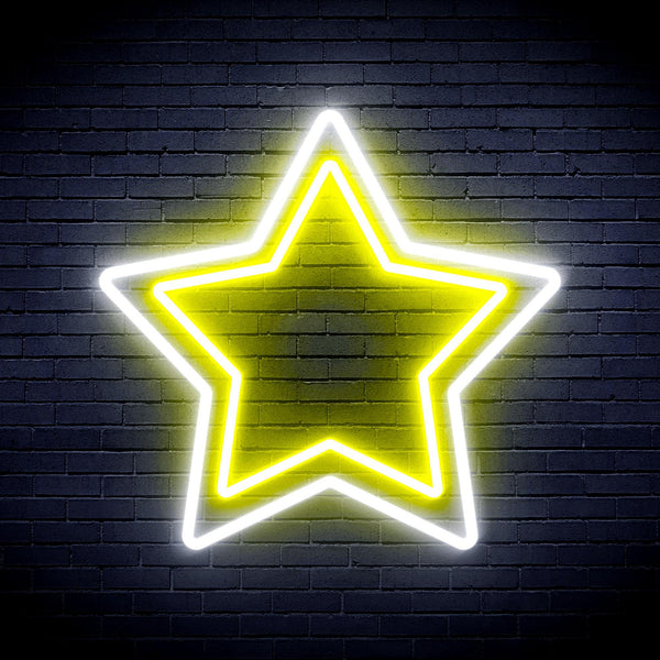 ADVPRO Star Ultra-Bright LED Neon Sign fnu0122 - White & Yellow