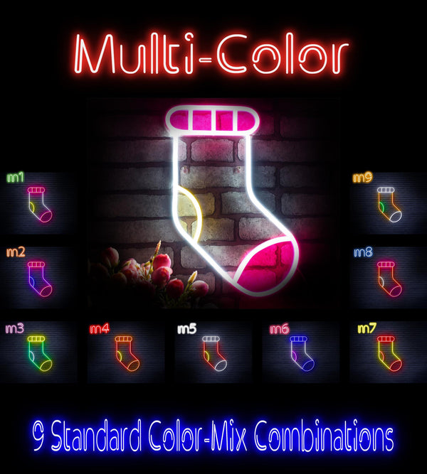 ADVPRO Christmas Sock Ultra-Bright LED Neon Sign fnu0123 - Multi-Color