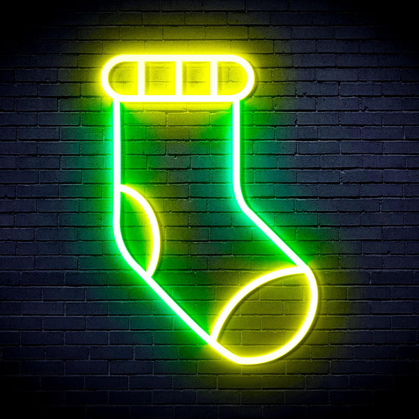 ADVPRO Christmas Sock Ultra-Bright LED Neon Sign fnu0123 - Green & Yellow