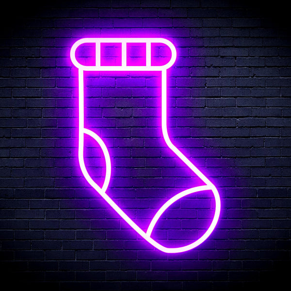 ADVPRO Christmas Sock Ultra-Bright LED Neon Sign fnu0123 - Purple