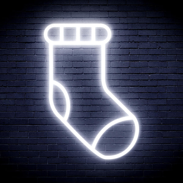 ADVPRO Christmas Sock Ultra-Bright LED Neon Sign fnu0123 - White