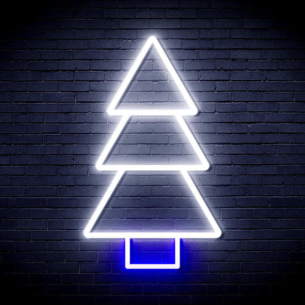ADVPRO Christmas Tree Ultra-Bright LED Neon Sign fnu0129 - White & Blue