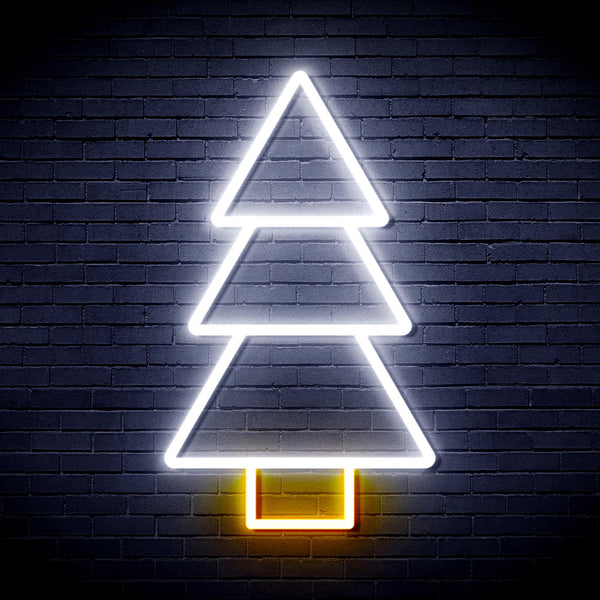 ADVPRO Christmas Tree Ultra-Bright LED Neon Sign fnu0129 - White & Golden Yellow